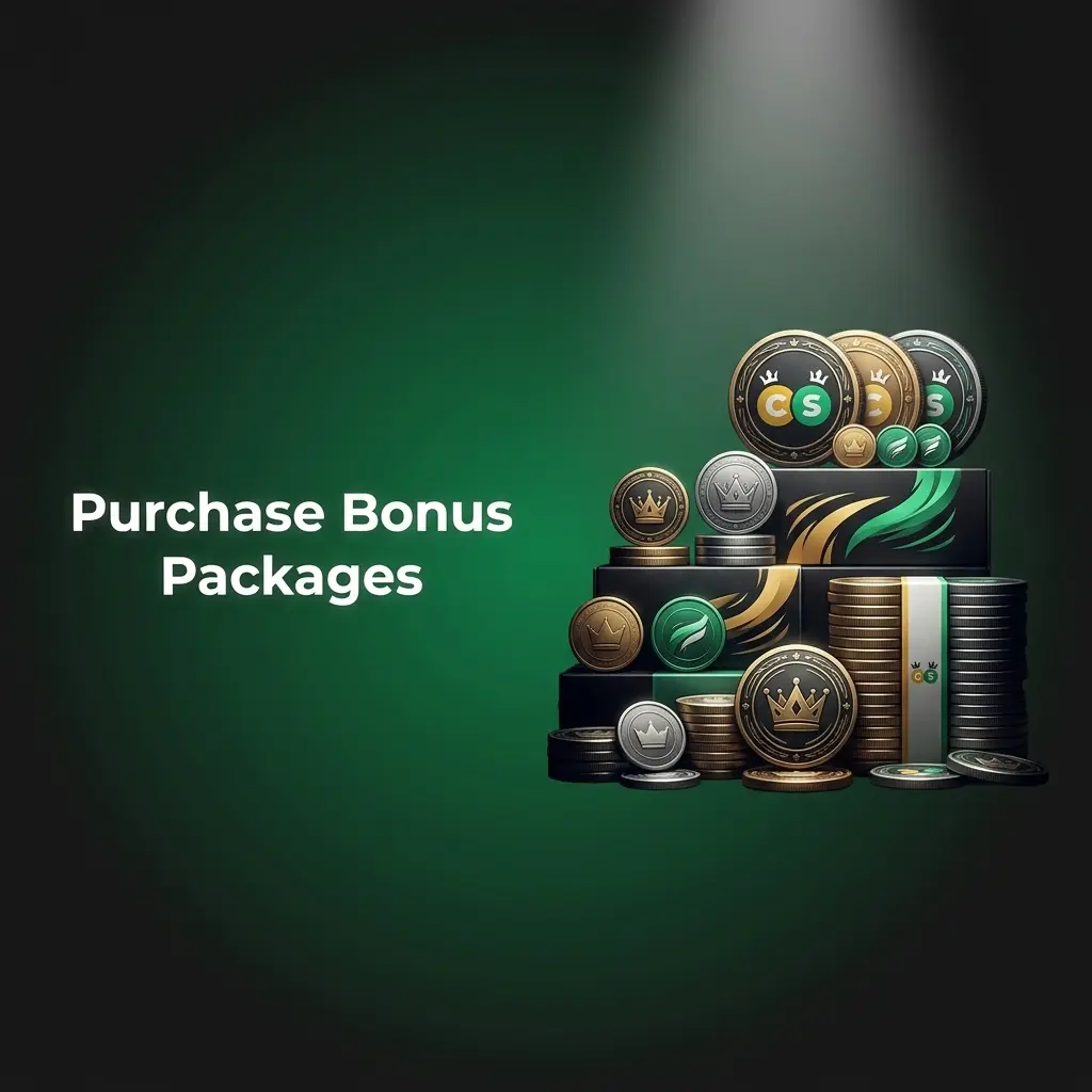 Crown Coins Casino purchase bonus packages with multiple coin bundle tiers offering bonus Sweeps Coins at various price points