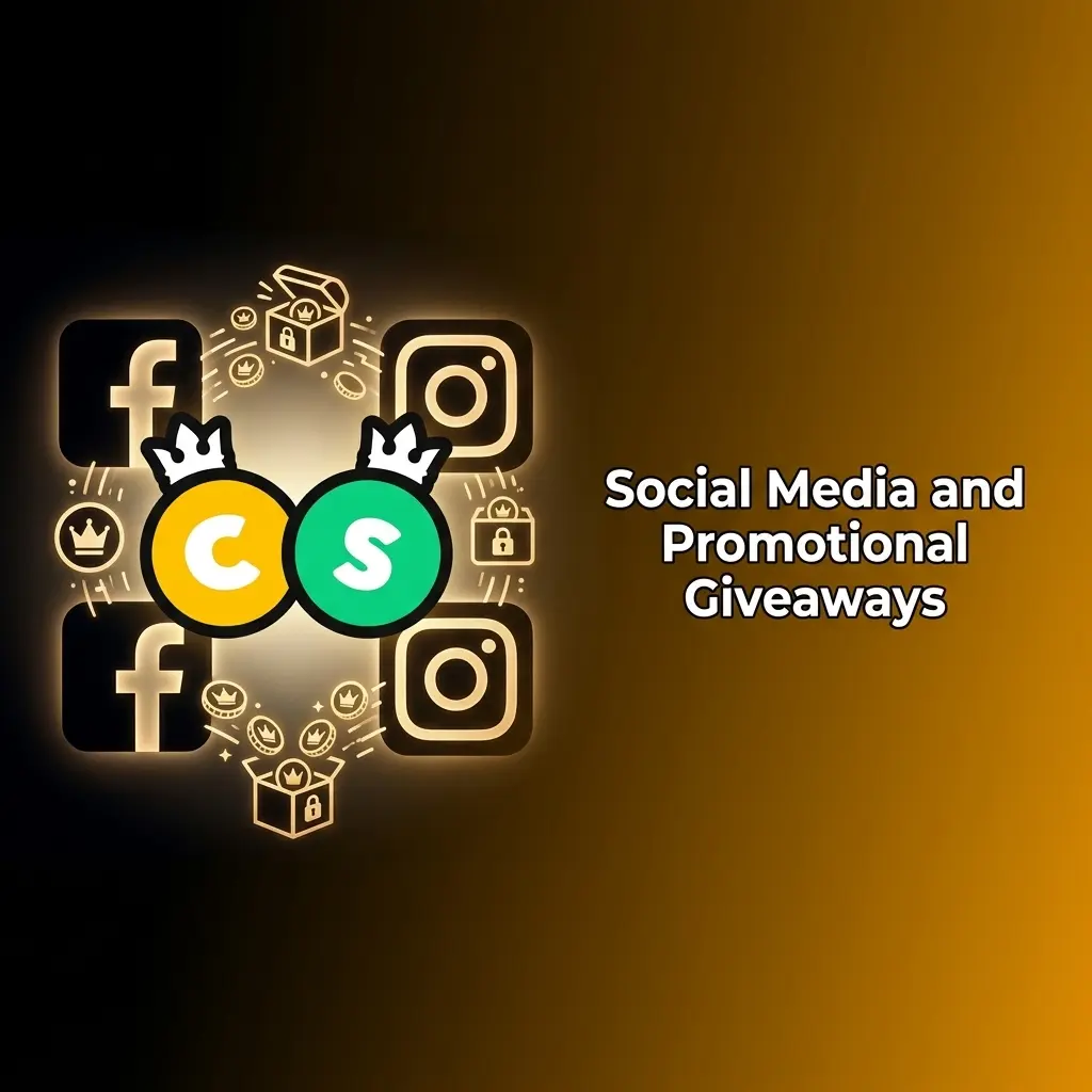 Crown Coins Casino social media giveaways offering free Crown Coins and Sweeps Coins on Facebook and Instagram