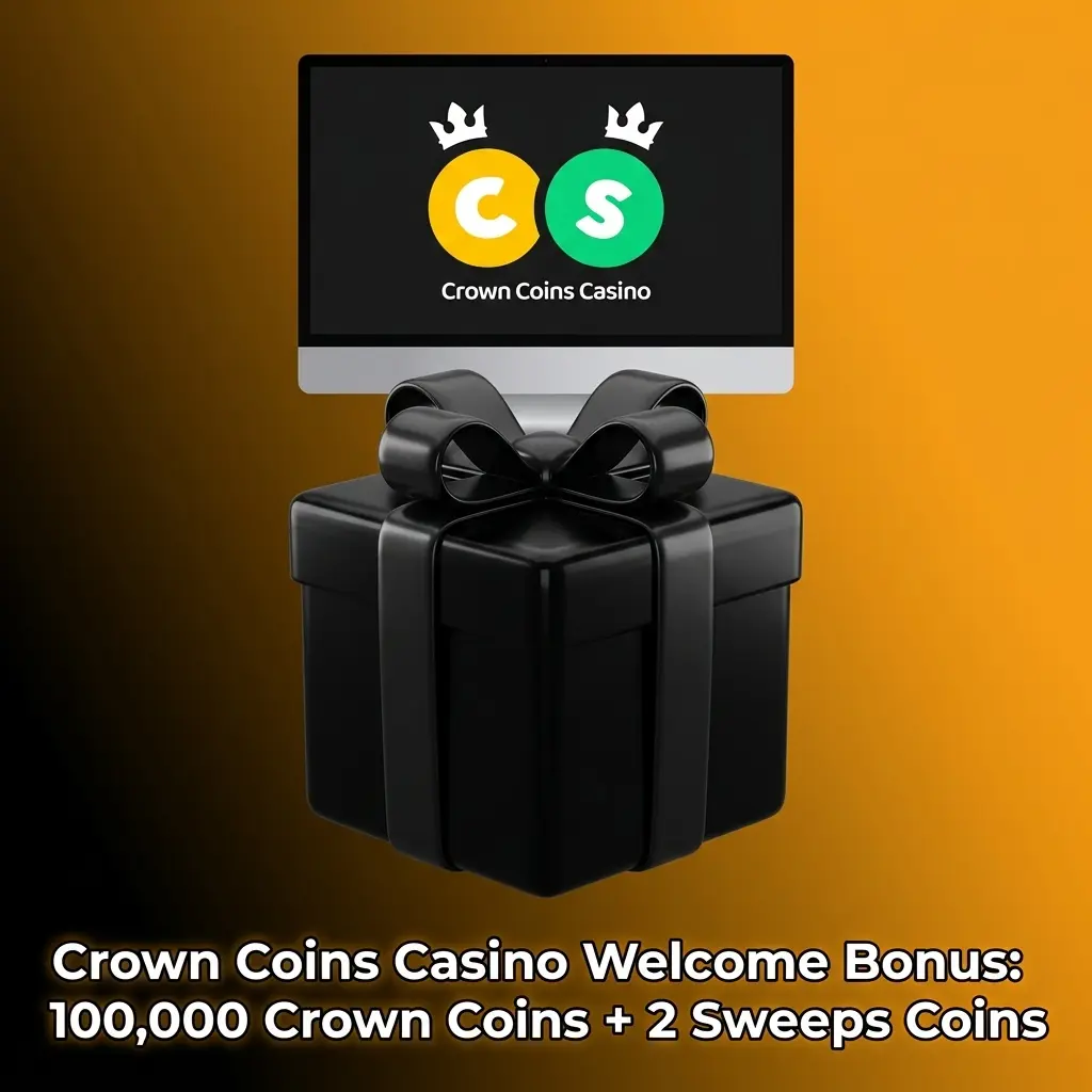 Crown Coins Casino welcome bonus offering 100000 Crown Coins and 2 Sweeps Coins with no deposit required at sign-up