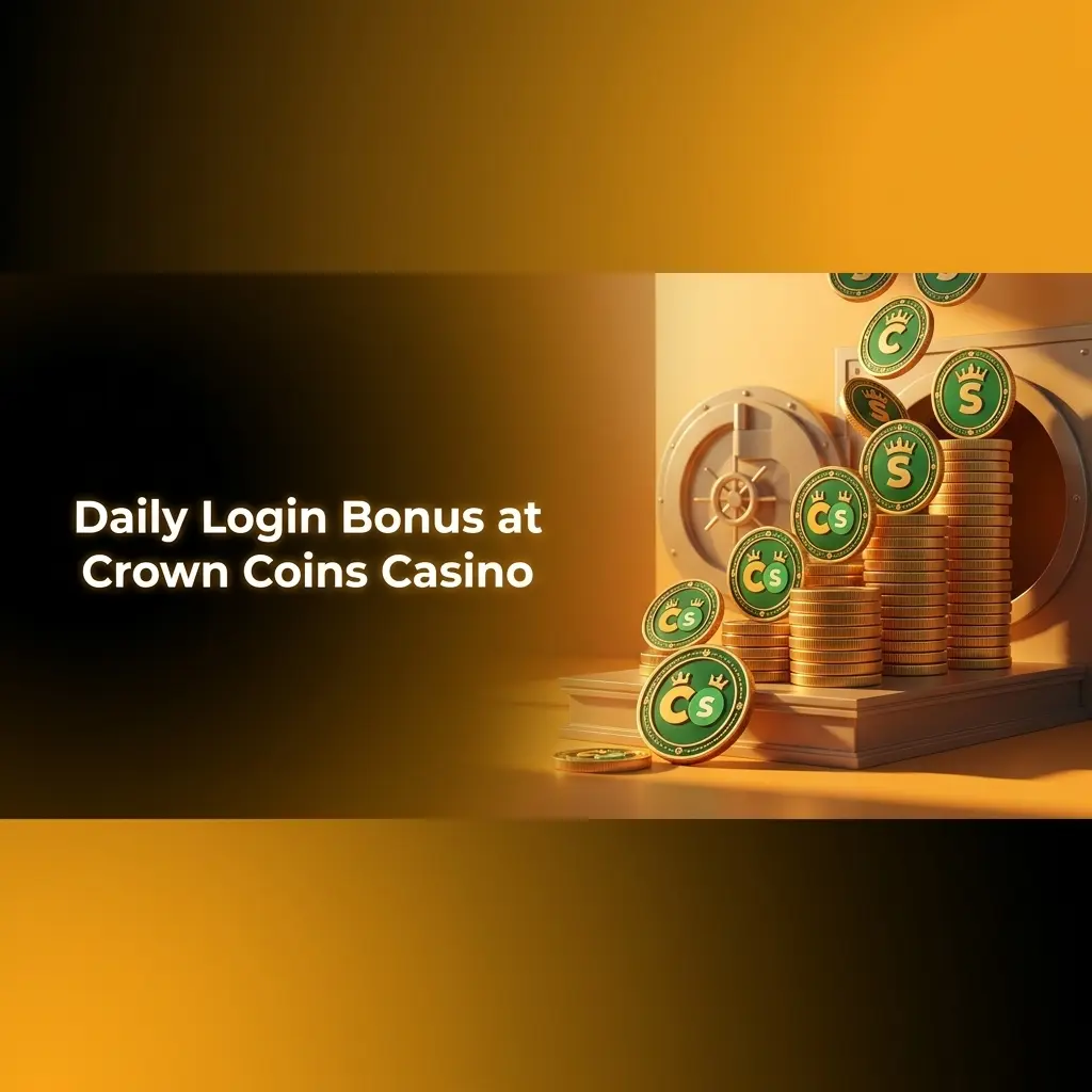 Crown Coins Casino daily login bonus screen showing free Crown Coins credited automatically to player account balance