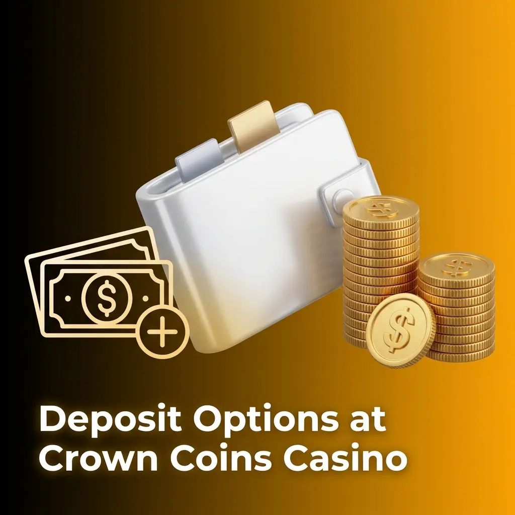 Crown Coins Casino deposit options including Visa, Mastercard, Apple Pay, Amex, Discover, and Skrill for US players