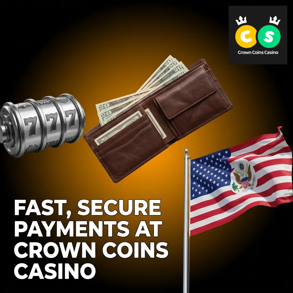 Crown Coins Casino payment methods including Visa, Mastercard, Apple Pay, Amex, and Discover for US players