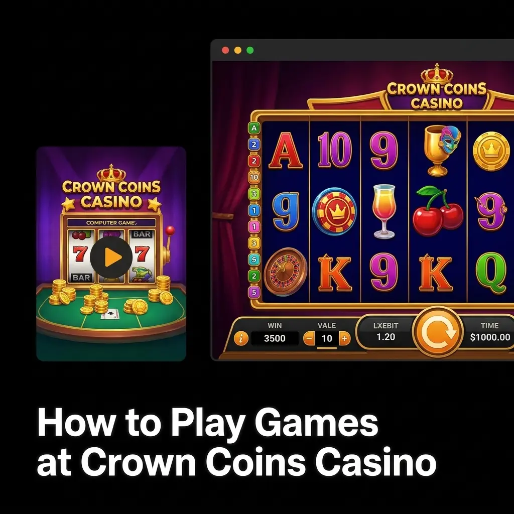 Crown Coins Casino game lobby showing slots, table games, and live dealer options for social and sweepstakes play