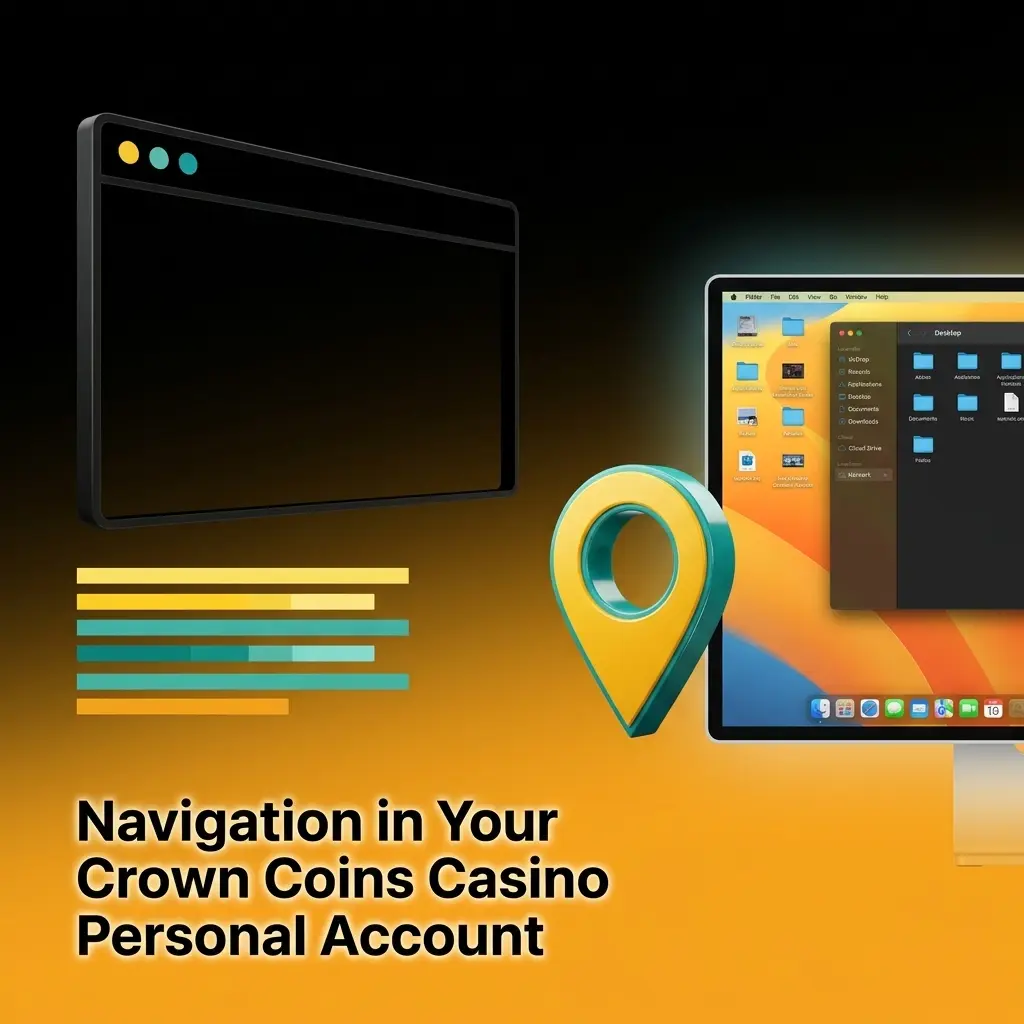Crown Coins Casino account dashboard navigation panel showing profile, balances, and account management tools