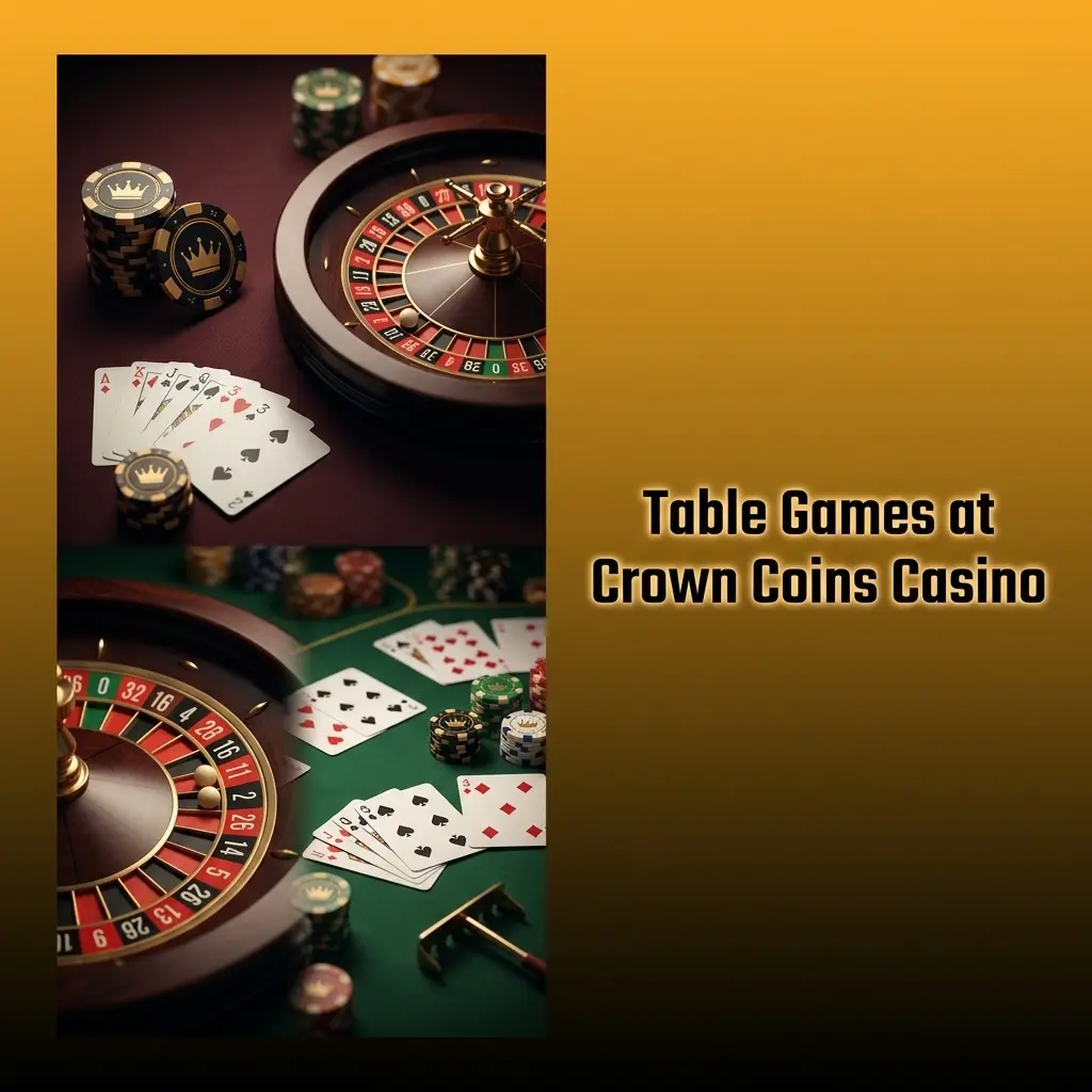Crown Coins Casino table games including blackjack, roulette, and baccarat variants from top providers like Evolution and Pragmatic Play